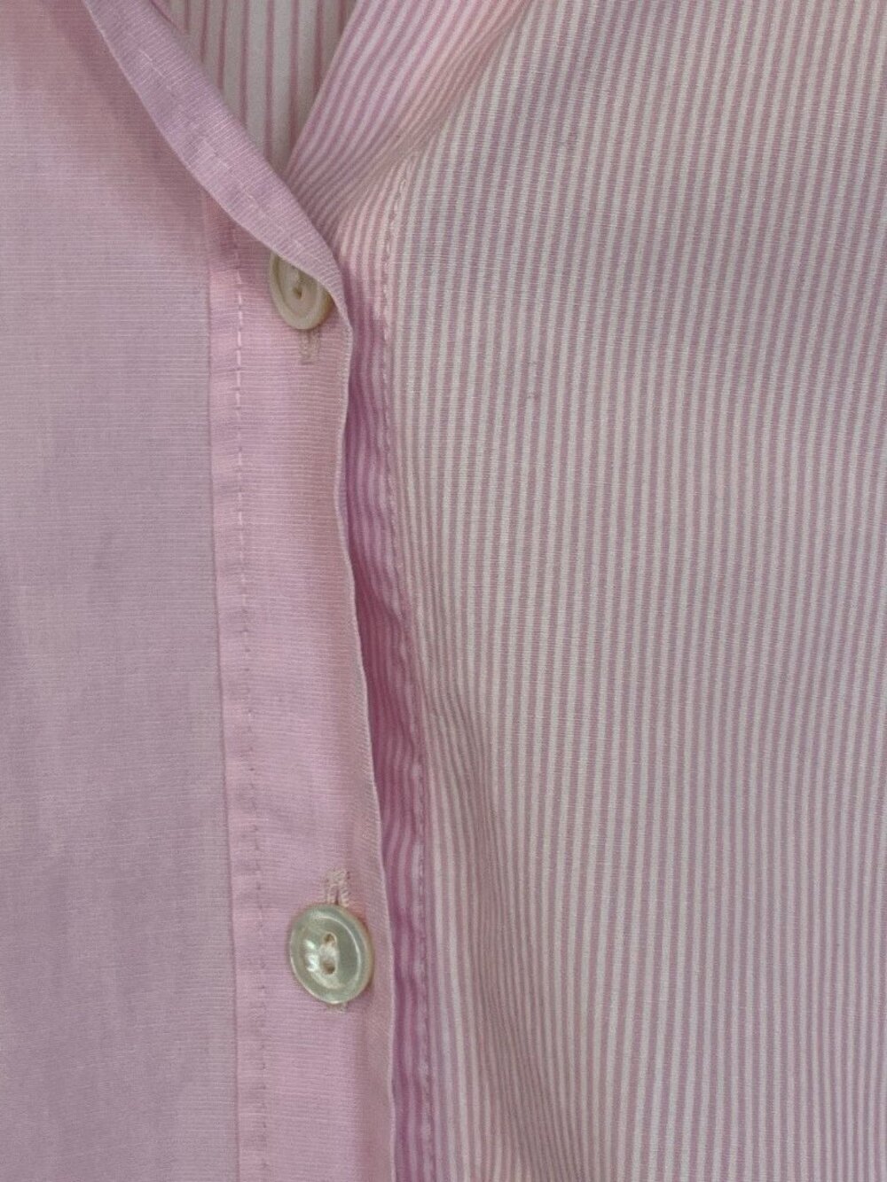 Hinson Wu Womens Size 8 Pink Striped /Pink Solid Long Sleeve Button Oxford Shirt - Picture 5 of 10